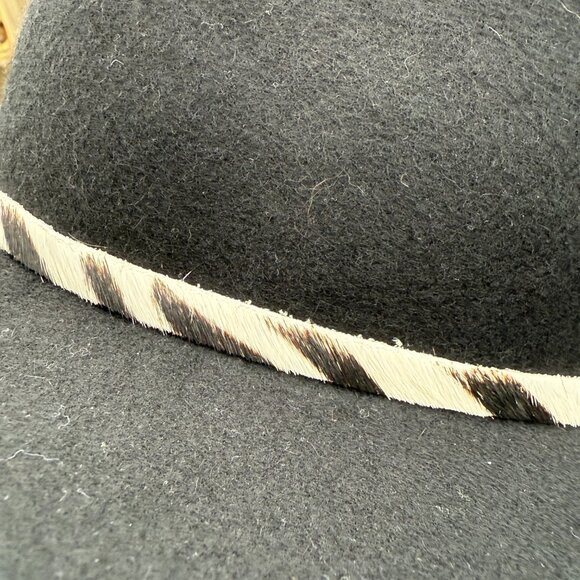 Black Wool Fedora Hat Zebra Band Hat Attack New York main image 2